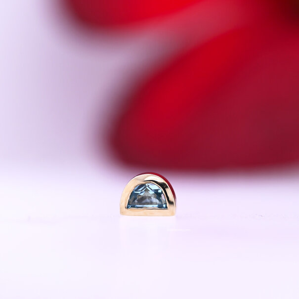 Half Moon Bezel with Swiss Blue Topaz