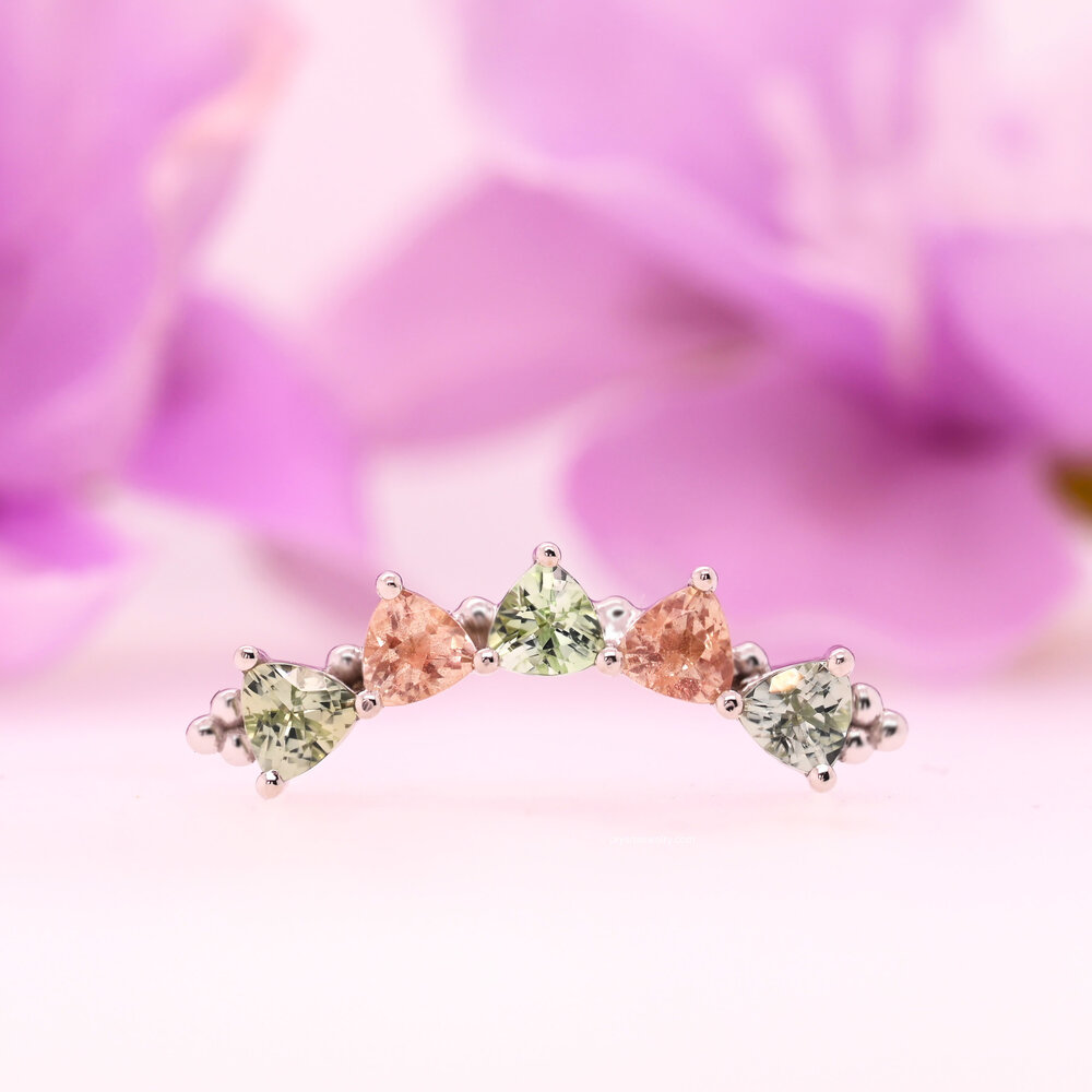 Trillion Panaraya | 14k White Gold | 3mm Trillion Seafoam