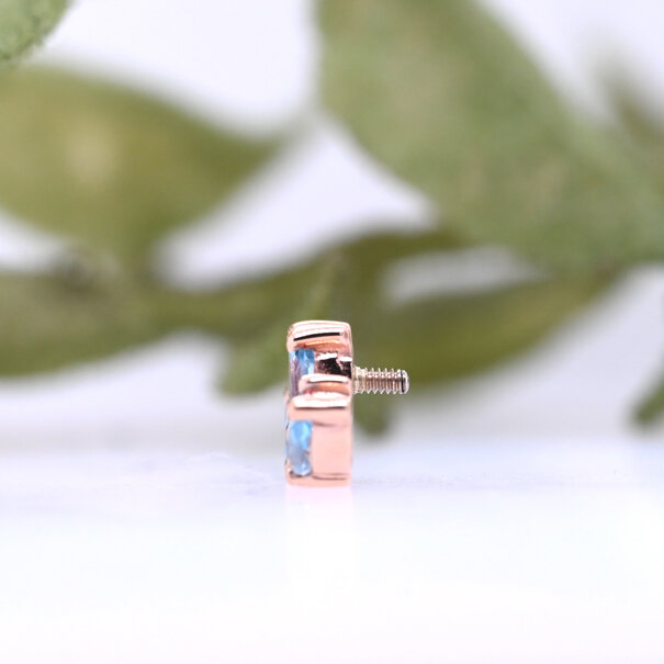 Tiny Sara with Swiss Blue Topaz | Champagne Sapphire