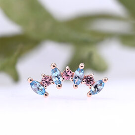 Tiny Sara with Swiss Blue Topaz | Champagne Sapphire