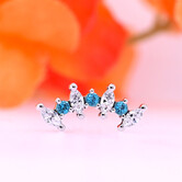 Tiny Sara with White Cubic Zirconia | Paraiba Topaz
