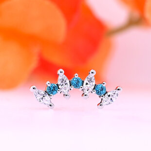 Tiny Sara with White Cubic Zirconia | Paraiba Topaz
