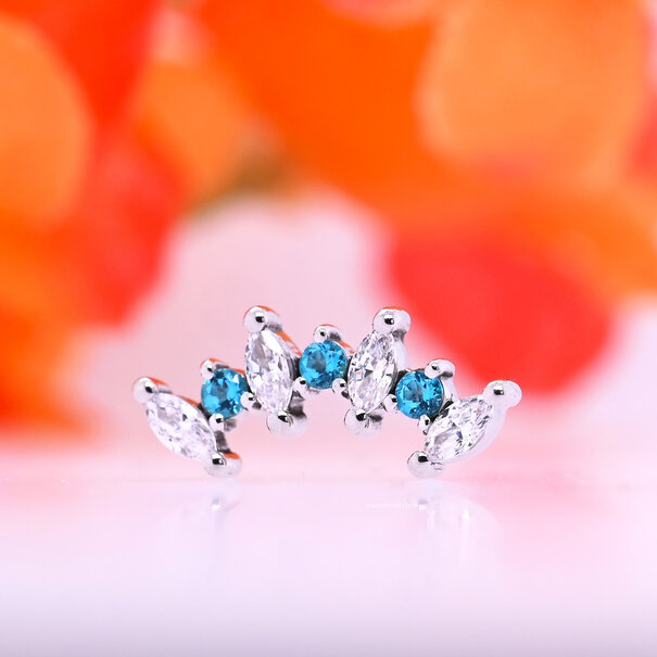 BVLA Tiny Sara with White Cubic Zirconia | Paraiba Topaz