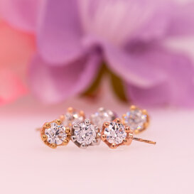 Front Facing Round 6 Prong with White Cubic Zirconia
