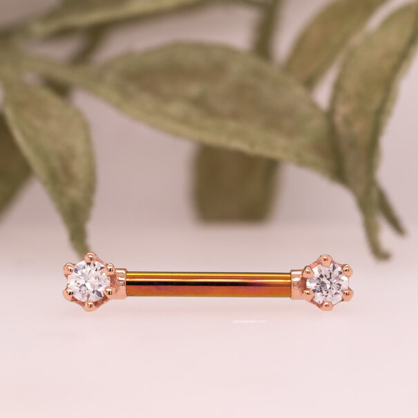 BVLA Front Facing Round 6 Prong with White Cubic Zirconia