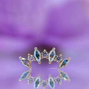 Tiny Sara with Mercury Mist Topaz | White Diamond