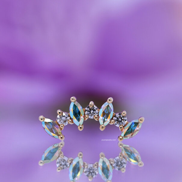 BVLA Tiny Sara with Mercury Mist Topaz | White Diamond