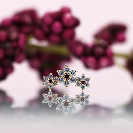 Estrella Clustered Flowers with Ice Blue Diamond | Amethyst