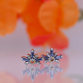 Half Mininova with White Cubic Zirconia | Tanzanite | Mercury Mist Topaz