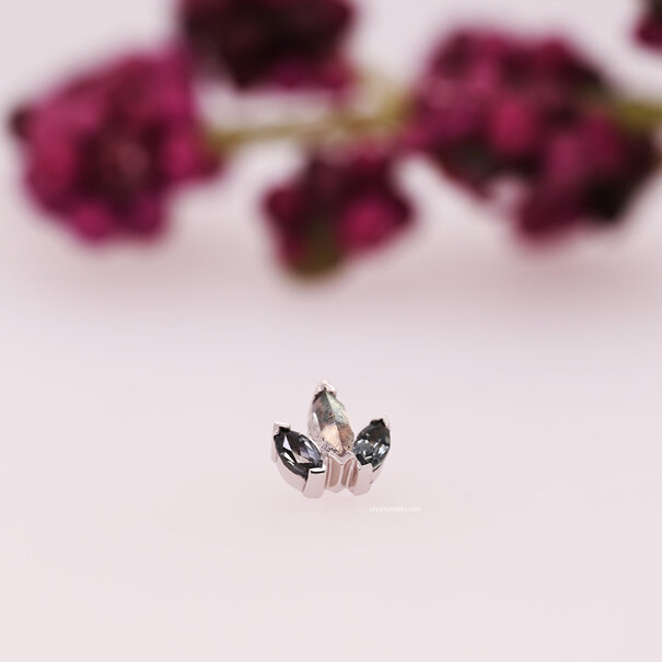 BVLA Mini AJ with Marquise Grey Sapphire | Rose-Cut Labradorite