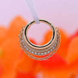 Lucy in Chains Hinge Ring with White Diamond