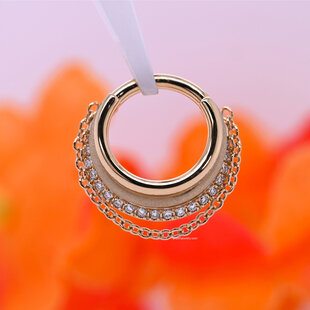 Lucy in Chains Hinge Ring with White Diamond