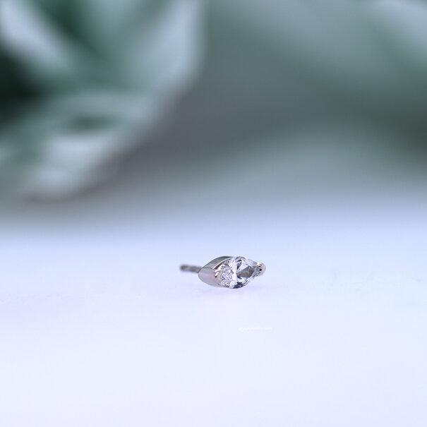 BVLA Marquise V-Prong with White Cubic Zirconia