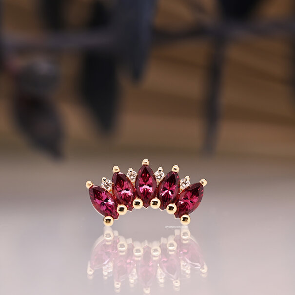 Shanga Gioielli Cortina Cluster with Rhodolite | Diamond
