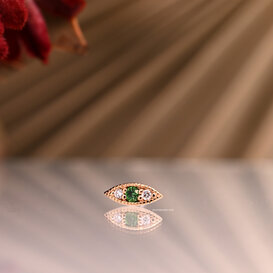 Pea Pod with Tsavorite  | Diamond