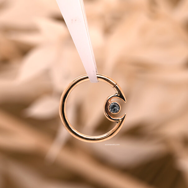 Local Natives Moon Child | 14k Yellow Gold | 16g 3/8" | Blue Zircon