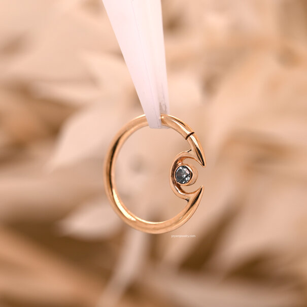 Local Natives Moon Child | 14k Yellow Gold | 16g 3/8" | Blue Zircon