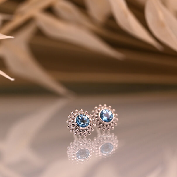 Shanga Gioielli Sun Big with Swiss Blue Topaz