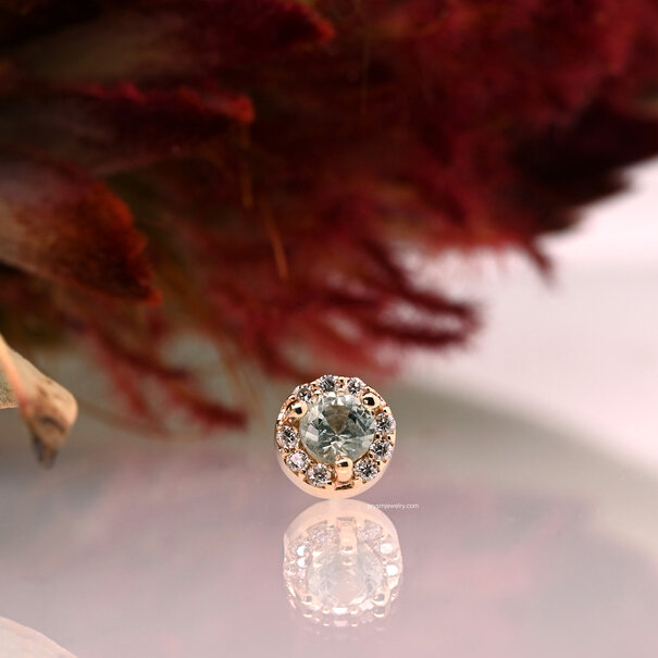 Local Natives Halo with Celery Montana Sapphire | Diamond