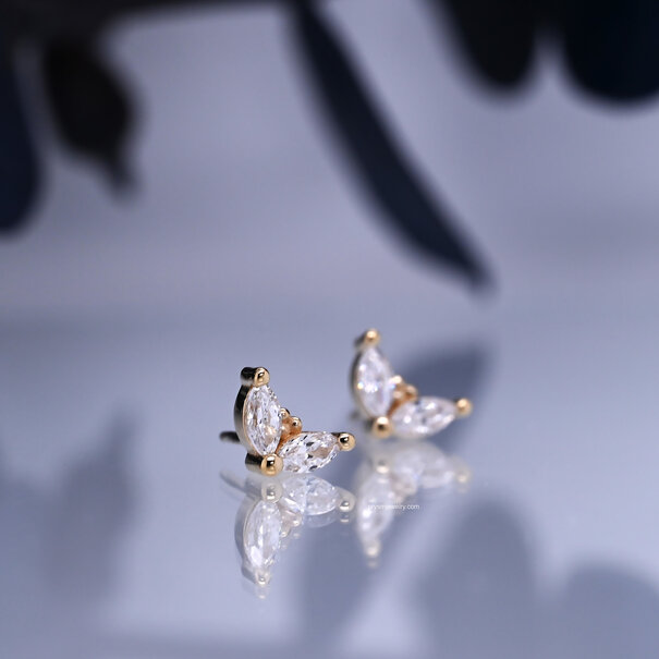 BVLA Petals with White Cubic Zirconia