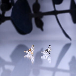Petals with White Cubic Zirconia