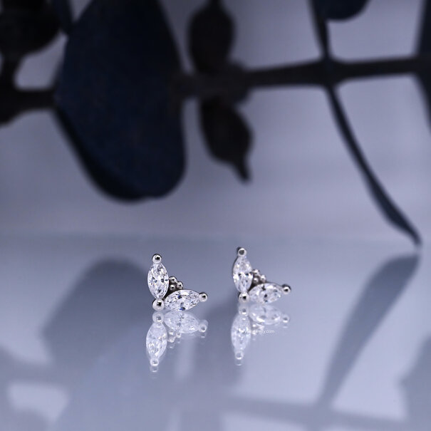 BVLA Petals with White Cubic Zirconia