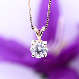 Prong Set Pendant | Cushion Cut Moissanite