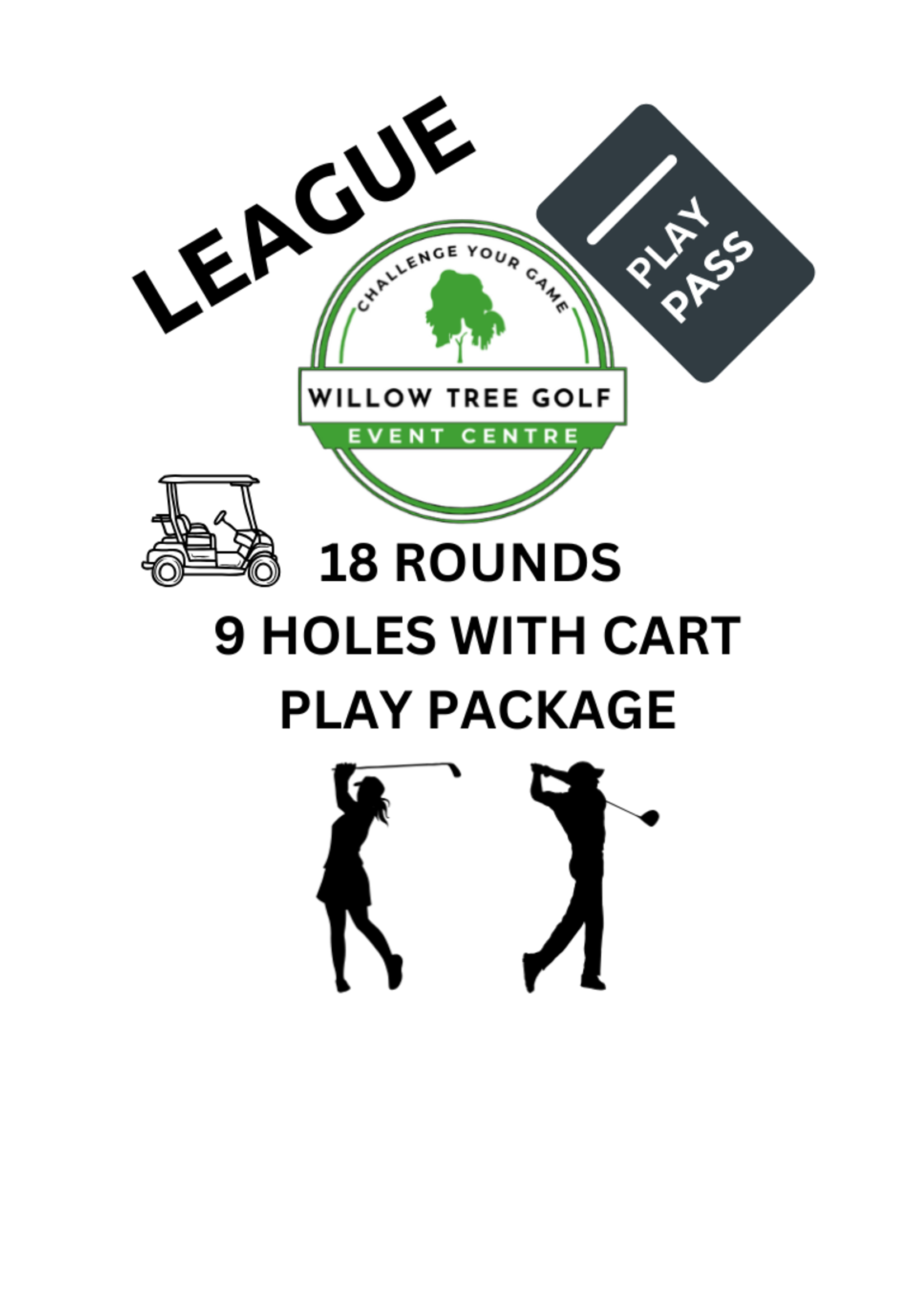2025 League Play Package - 18 rounds of 9 holes WITH CART