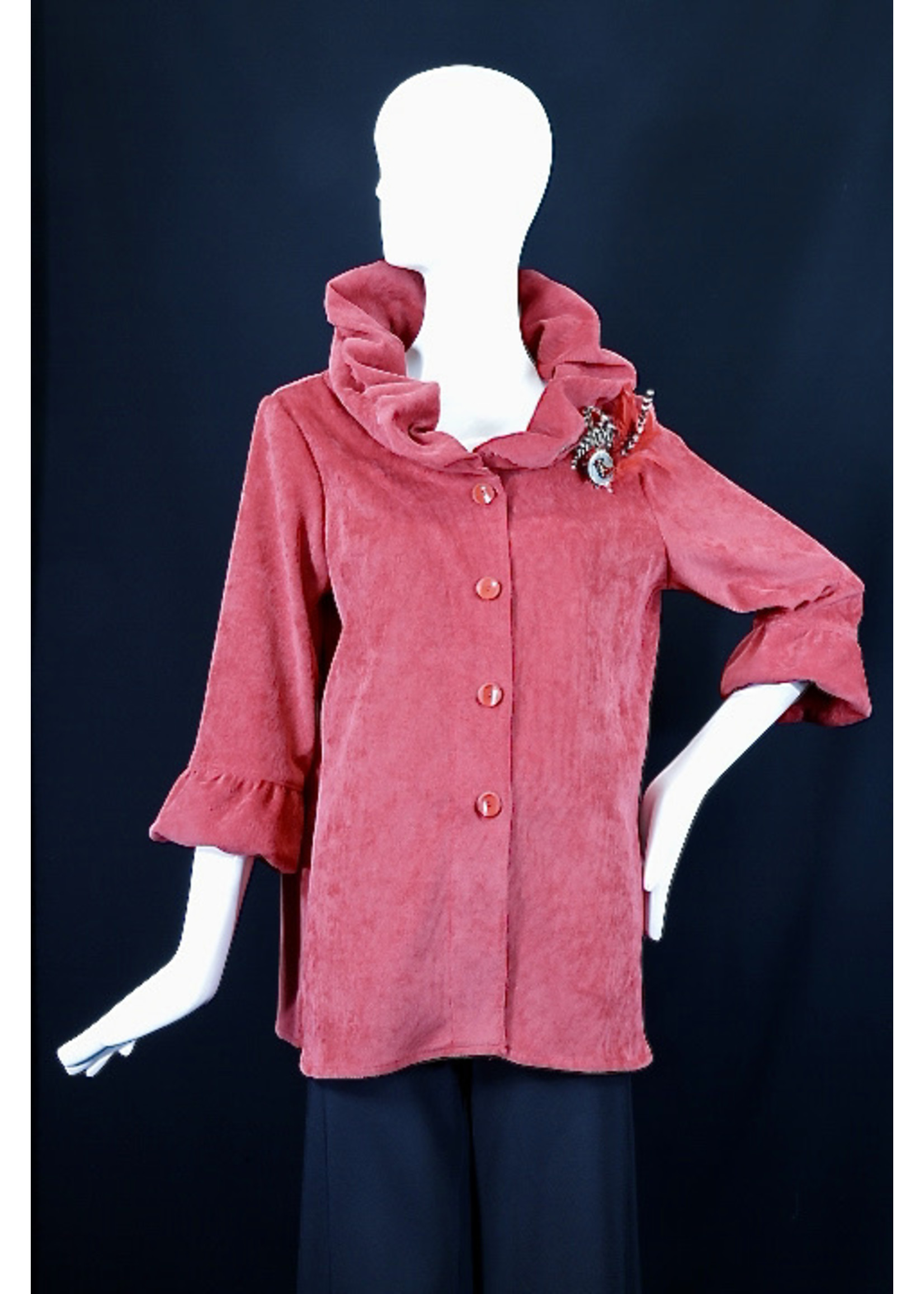 Tunic J6013-C0569-S- Red N. Stretch Corduroy Jacket -S-