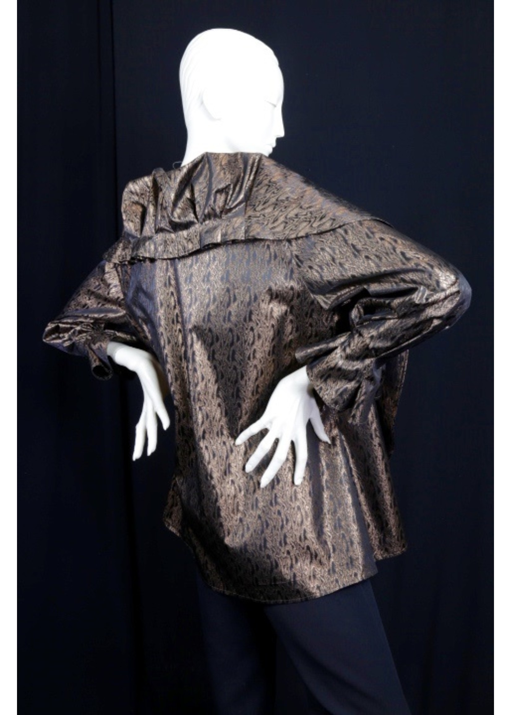 Jacket` J5615-S2337-P-Copper /Blk Metalic Silk Brocade Jacket-P-