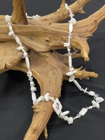 AC01-4629-21  White Long  agate necklace