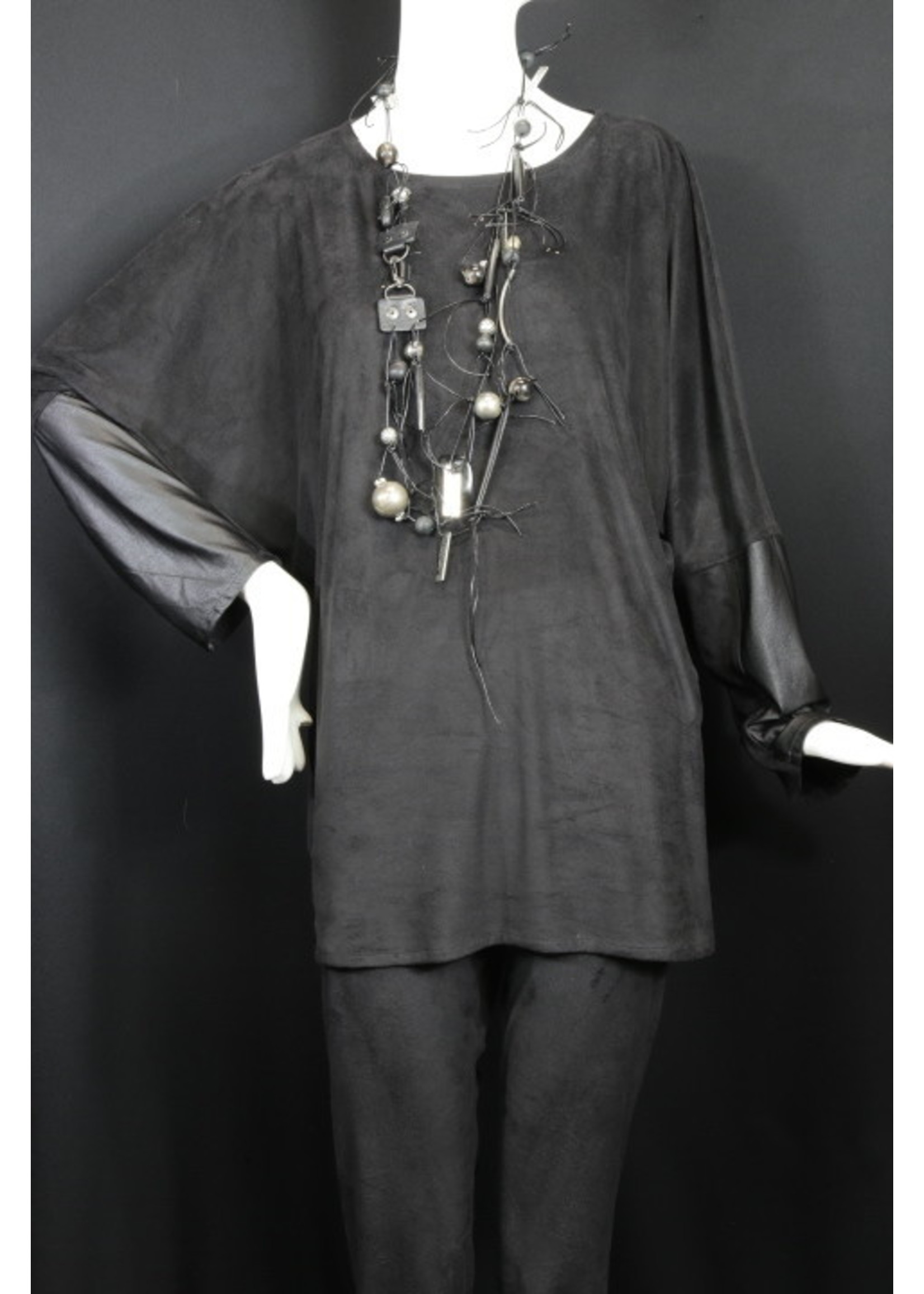 Tunic T2507-Faux Suede With Leather