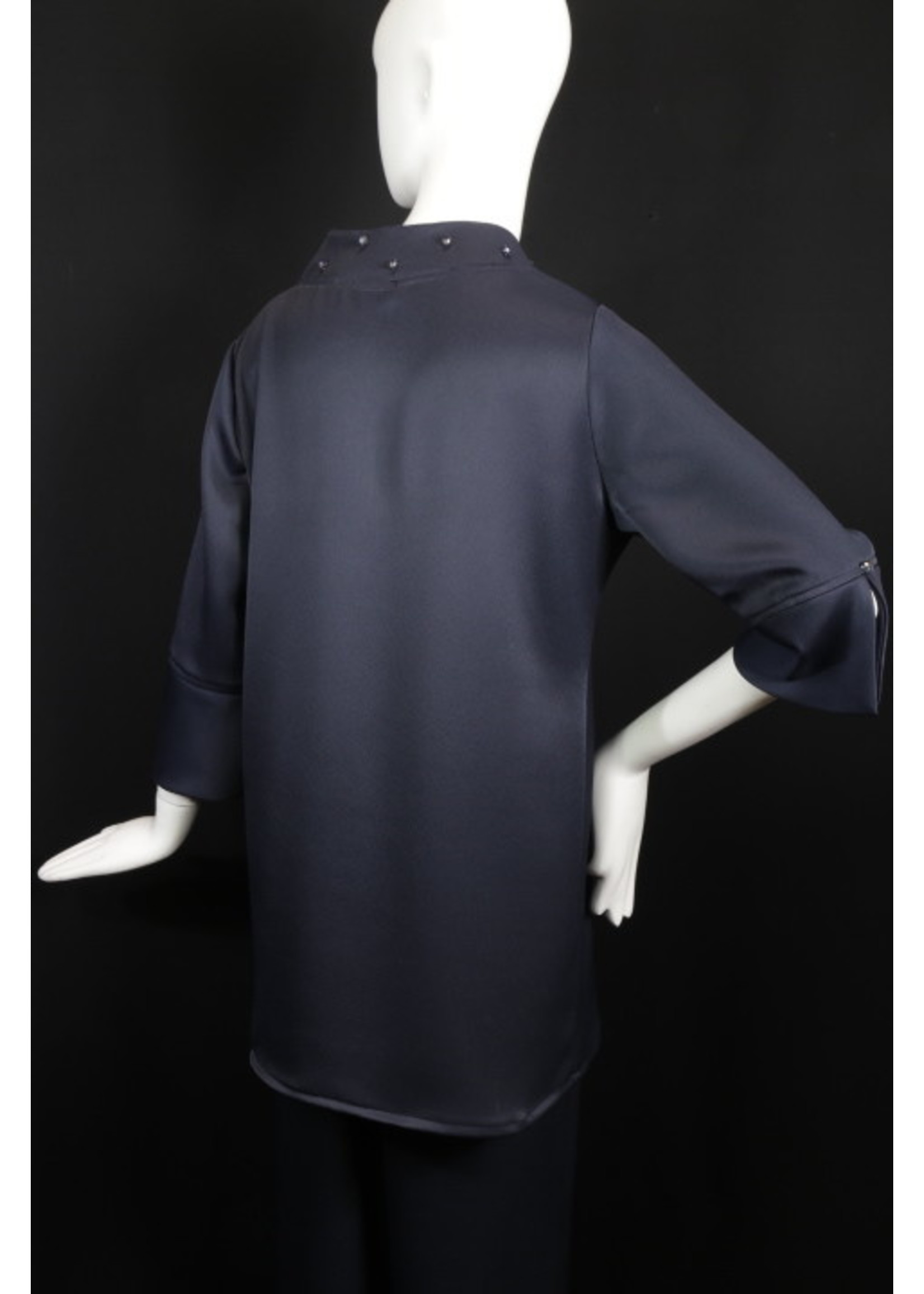 Tunic T2326-MS085-P- Midnight Shiny Side Sophia T2036-beaded collar T2450 Cuff Tunic