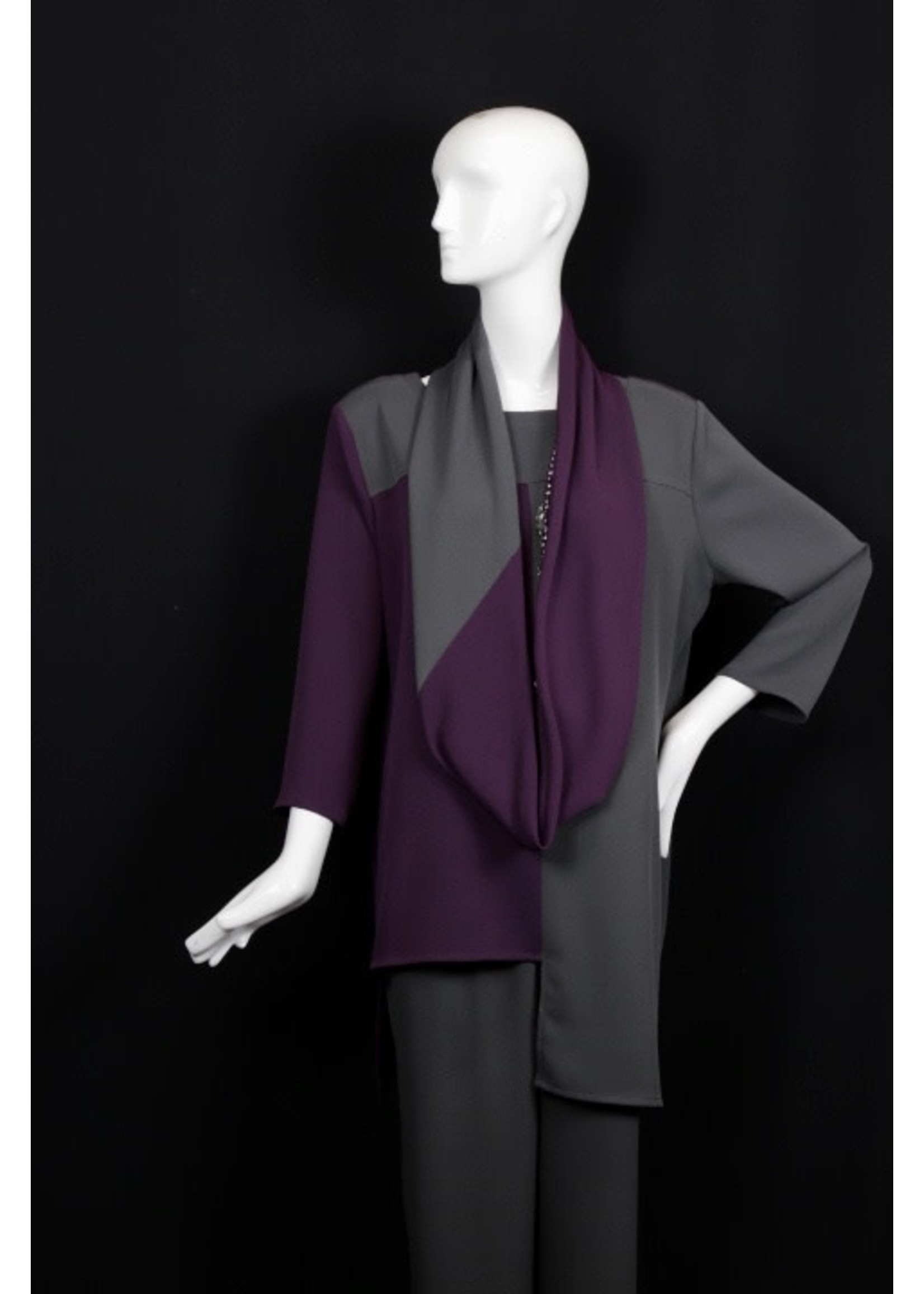 Tunic T2436-MS082/MS067-L-Plum/smoke sophia tunic