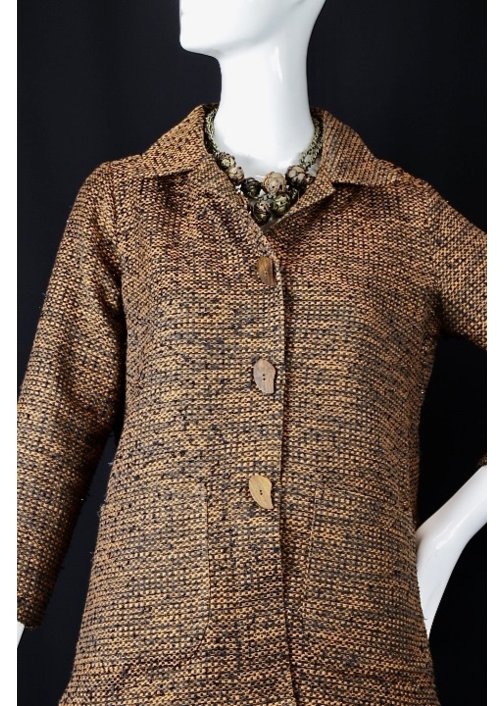 J6107-S2329-S-Rust black brocade jacket