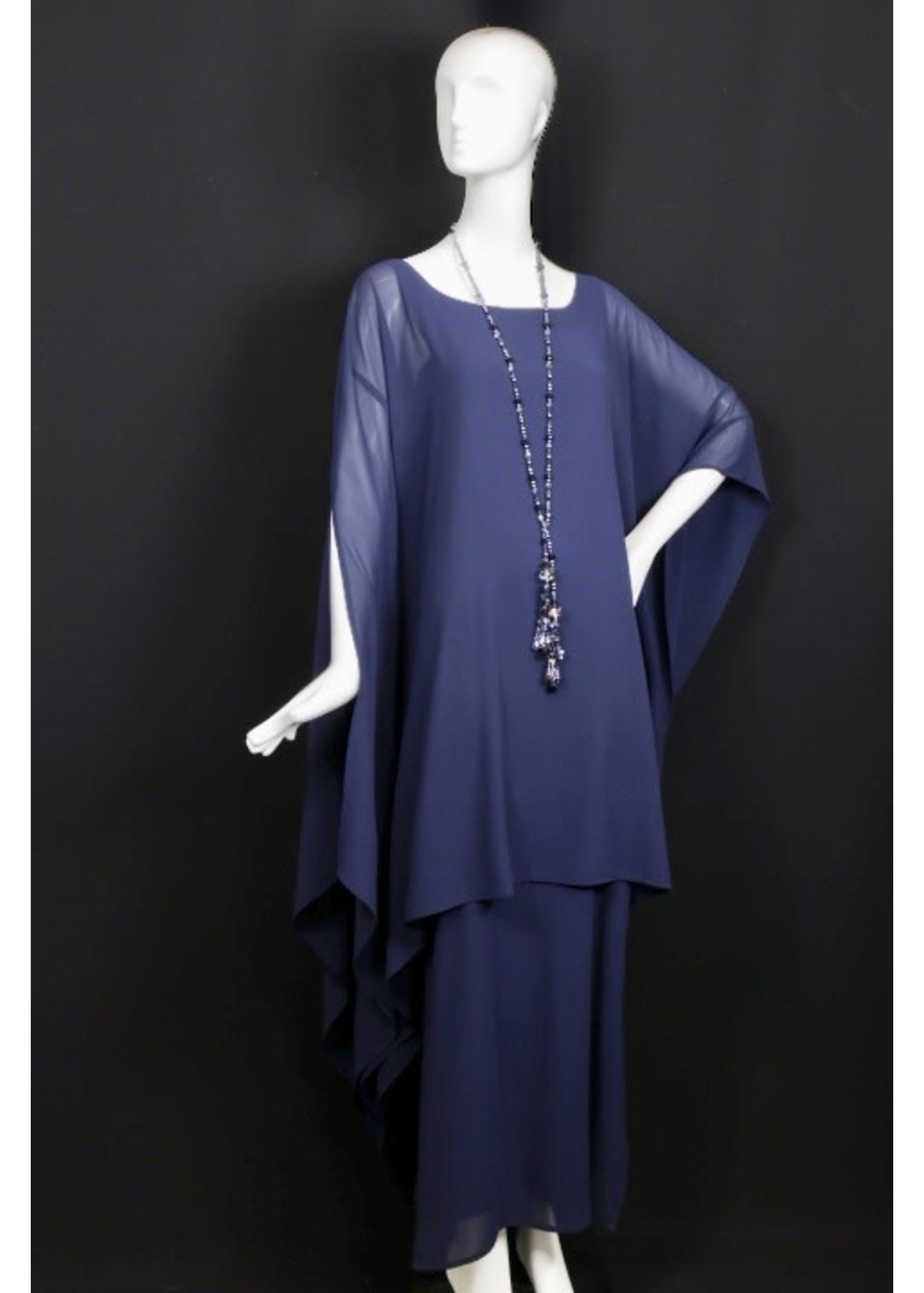 Dress DC409-S2341-S-Navy georgette dress