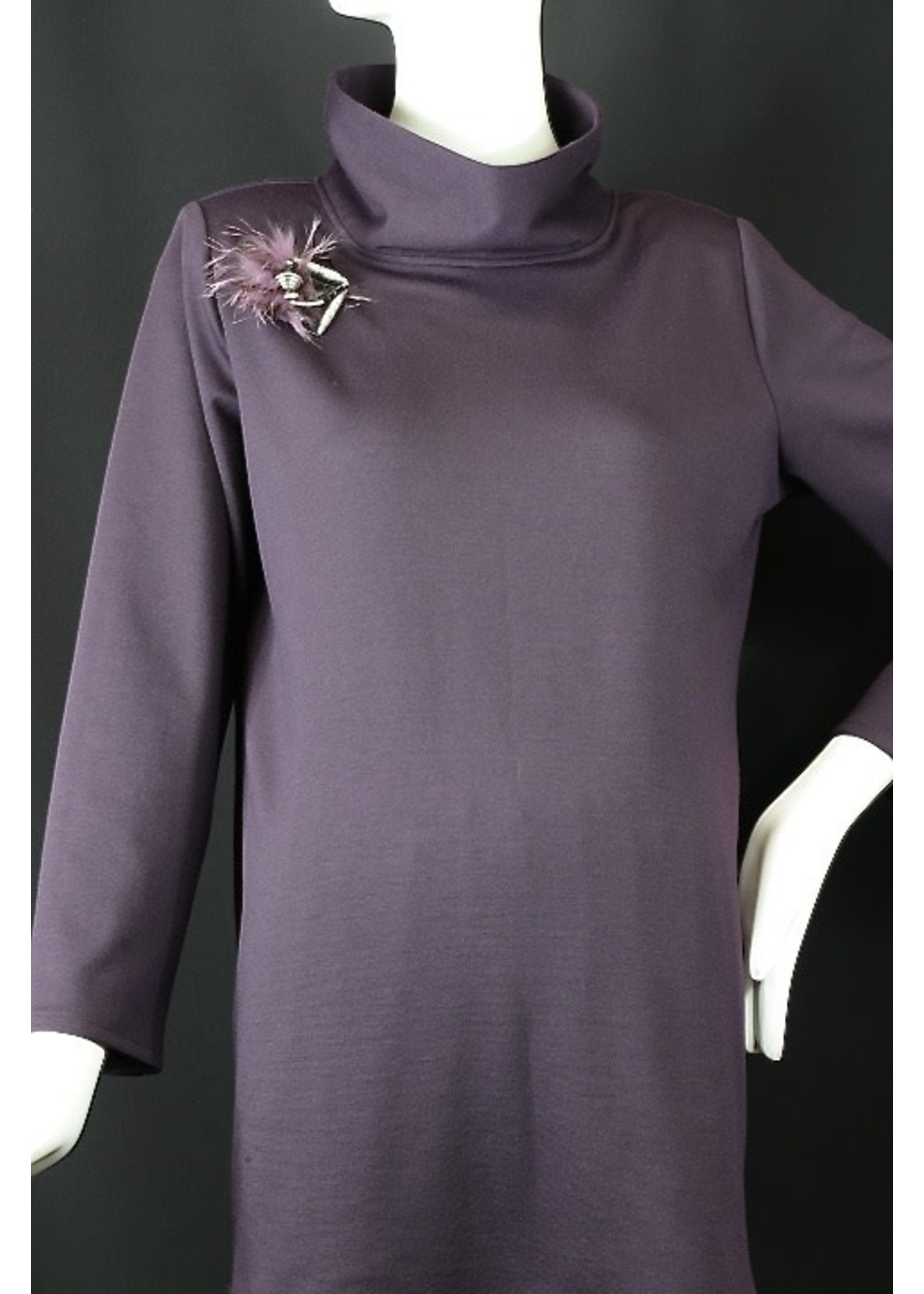 T2395-ST319-P-Eggplant cotton knit Tunic.Sleeve+4.