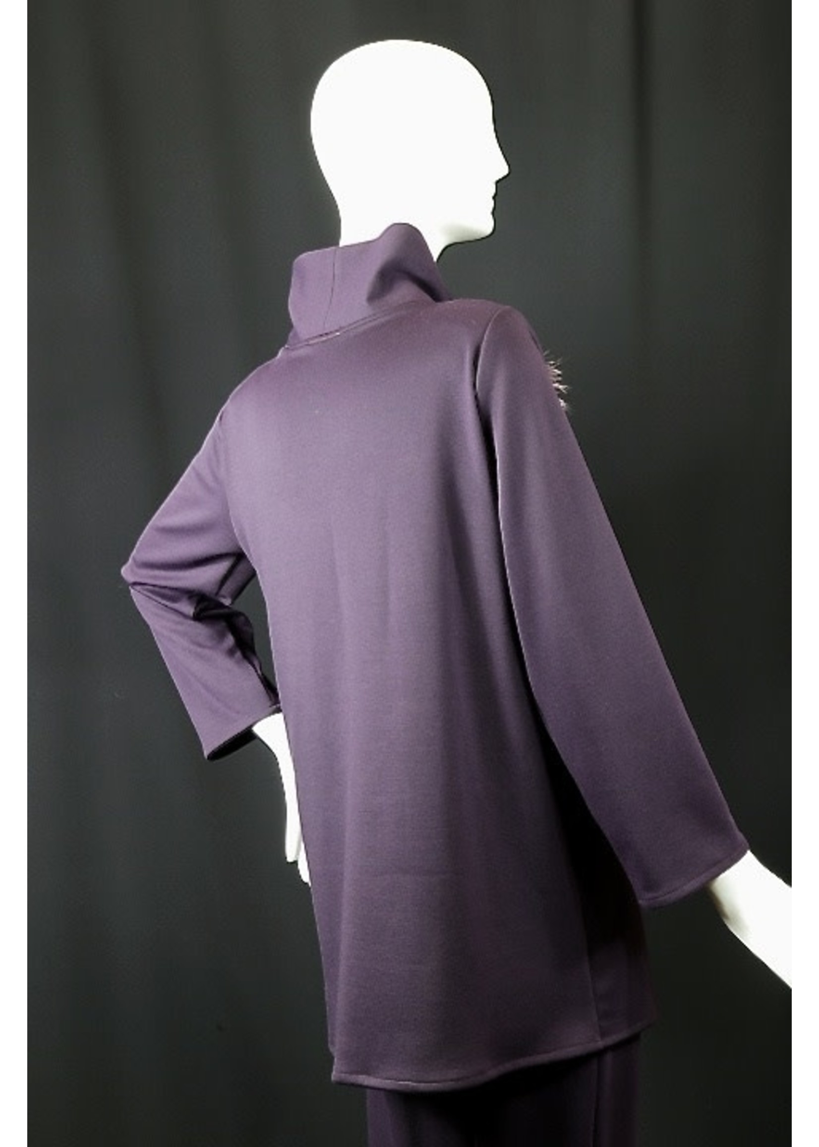 T2395-ST319-P-Eggplant cotton knit Tunic.Sleeve+4.