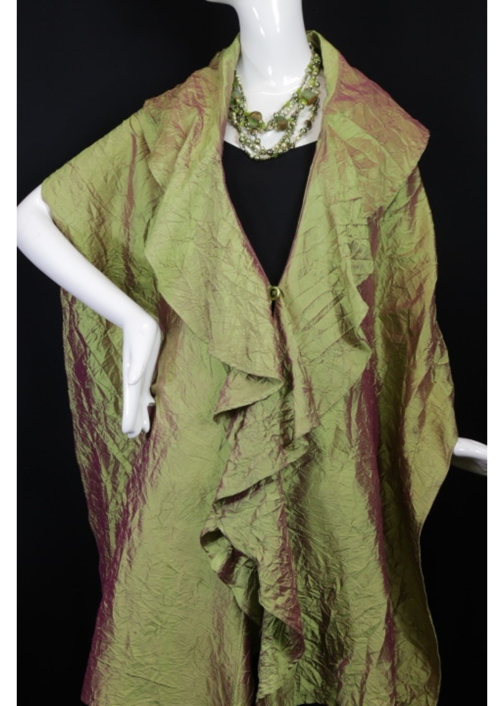 C834-S2307-O/S-Cactus Silk Dupionni Shawl -O/S