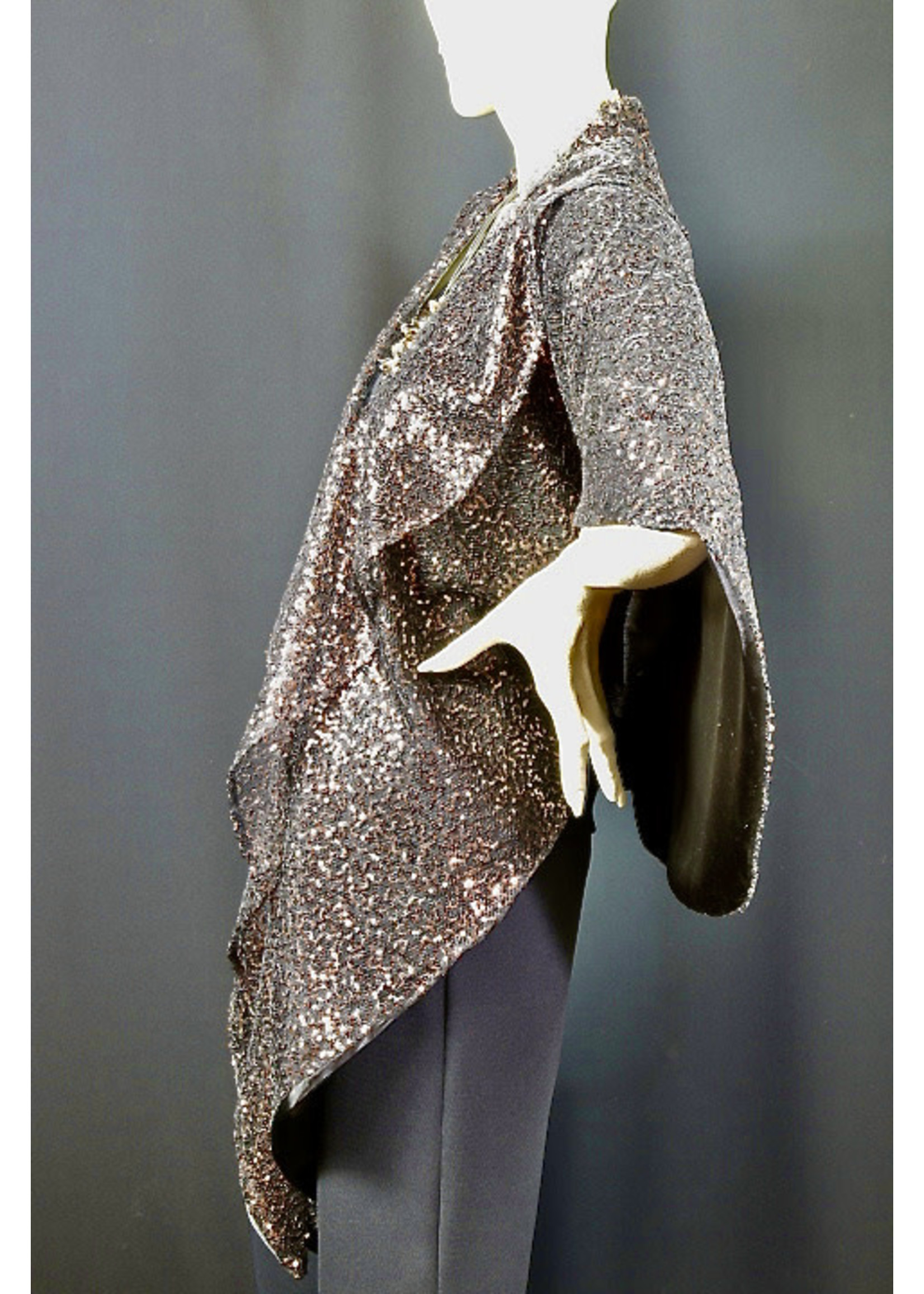 SH961-S1941 O/S Rose Gold Sequin Lined Shawl