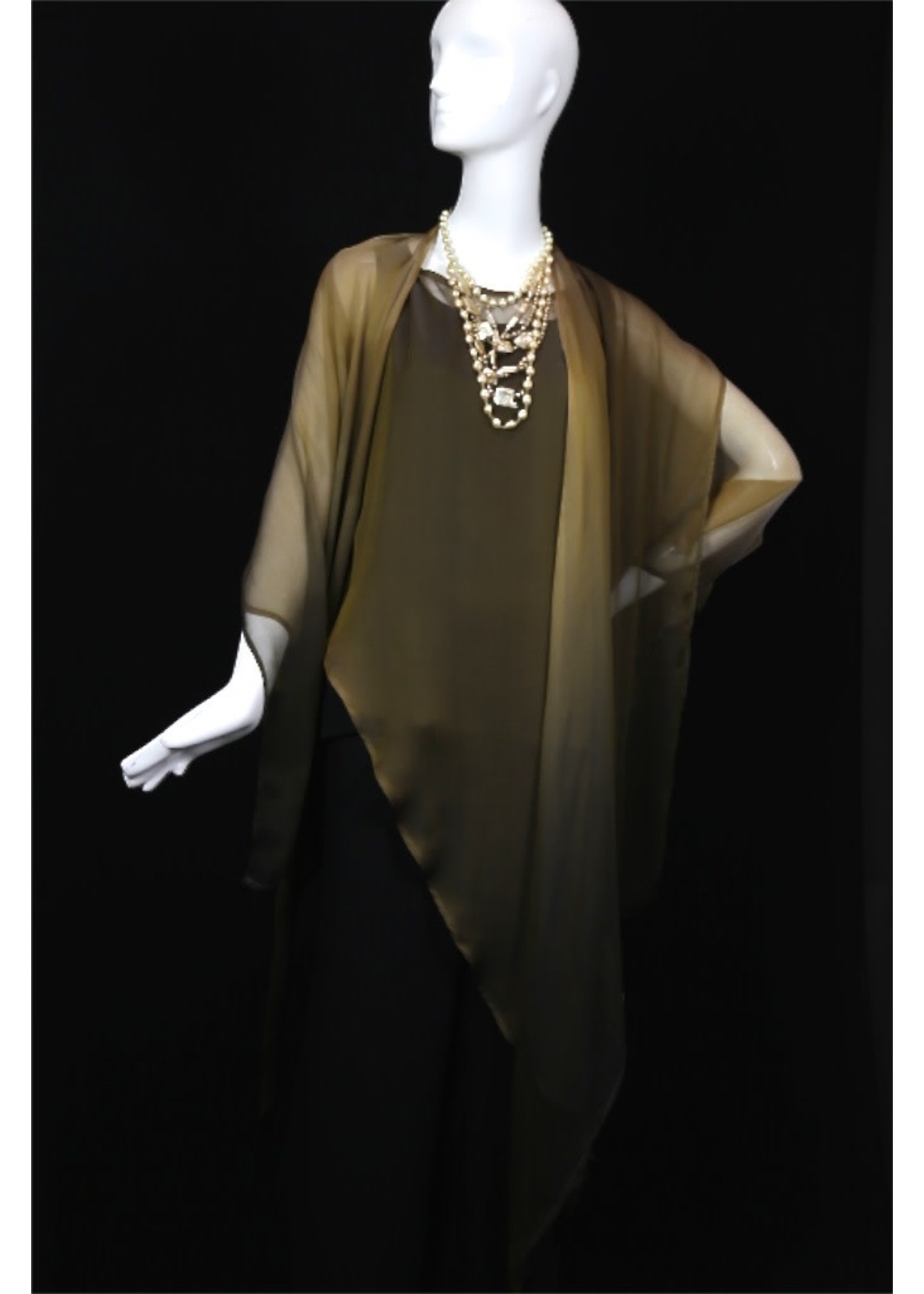 BPF-90-Brown, gold ombre silk georgette scarf