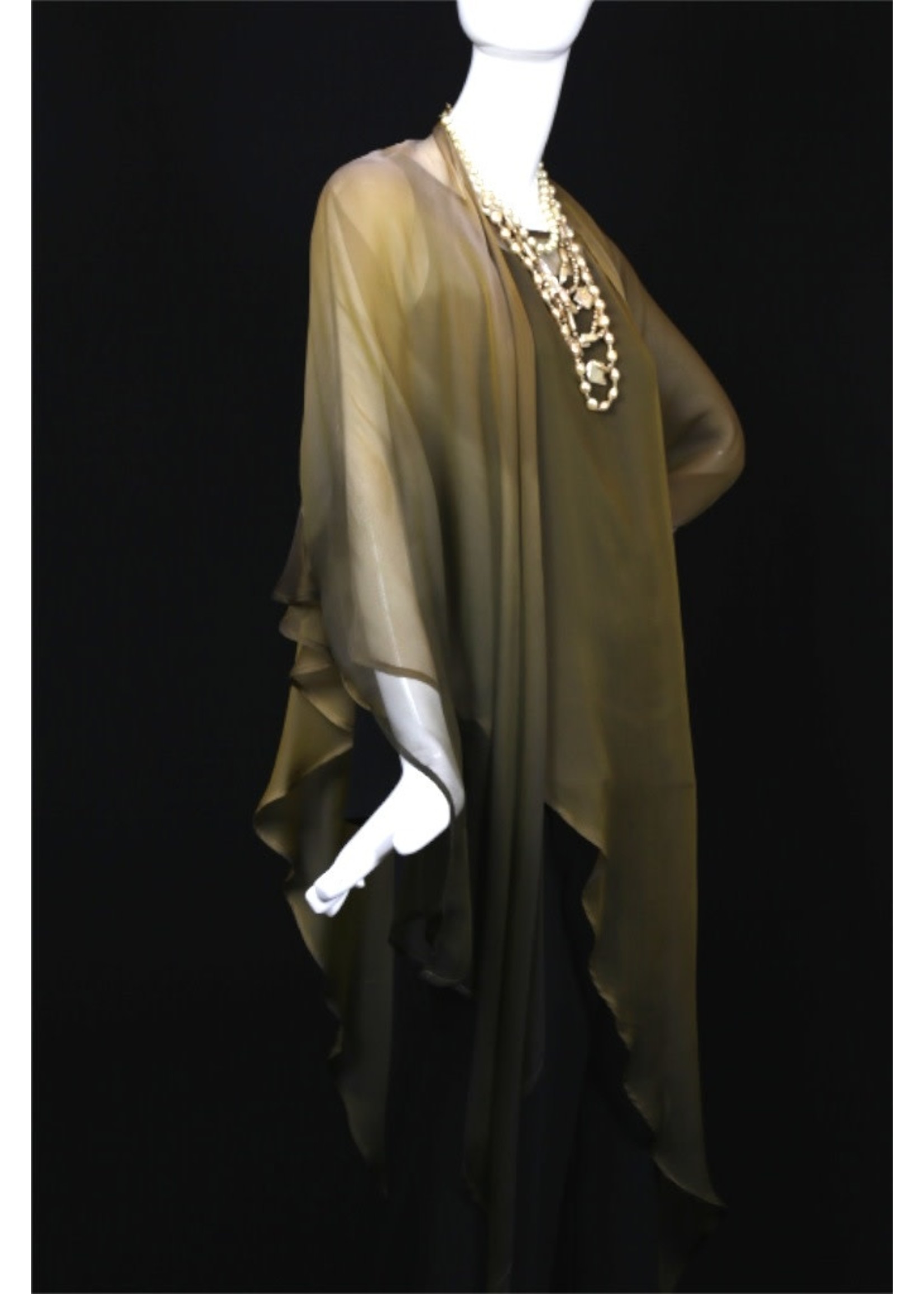BPF-90-Brown, gold ombre silk georgette scarf