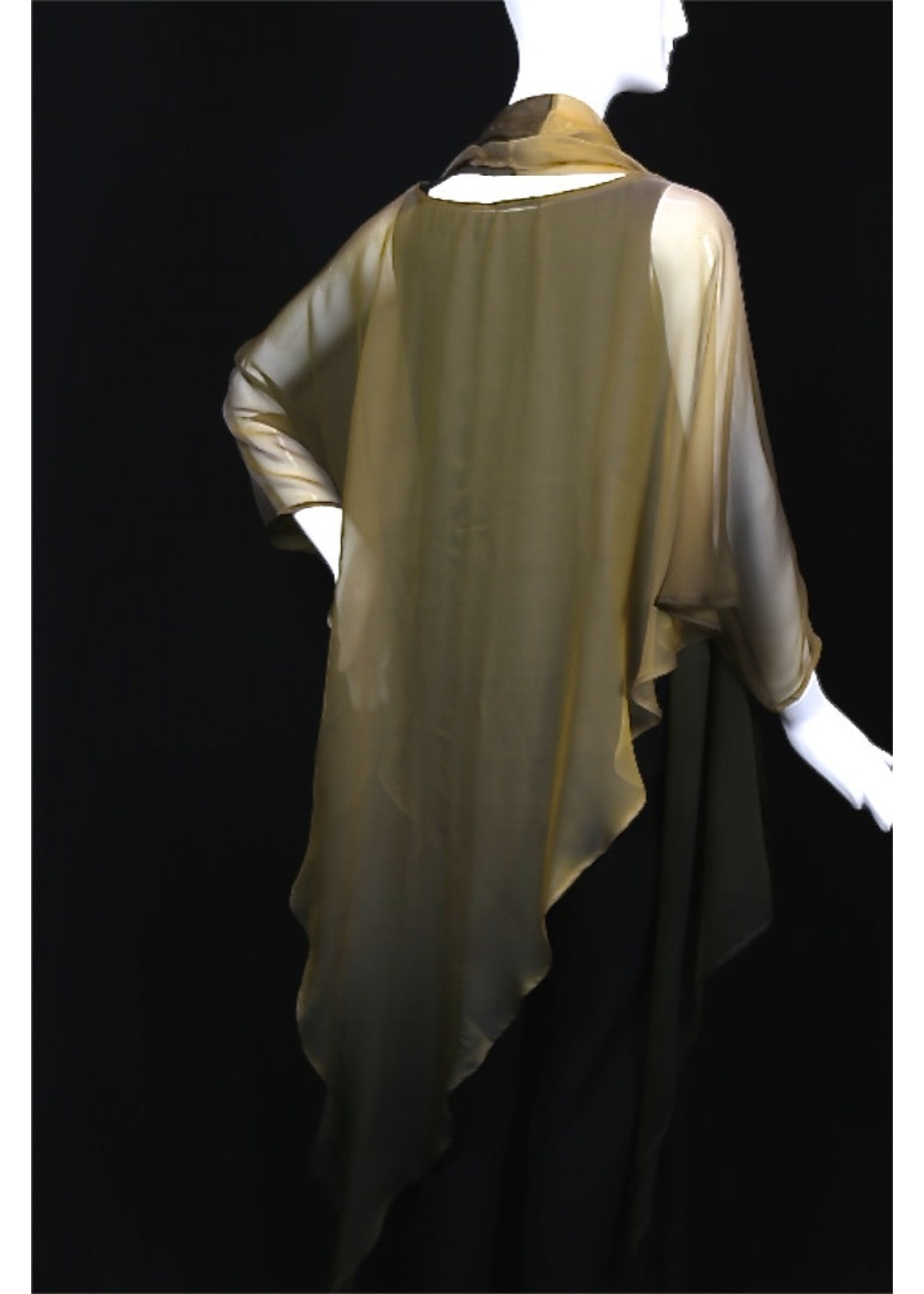 BPF-90-Brown, gold ombre silk georgette scarf