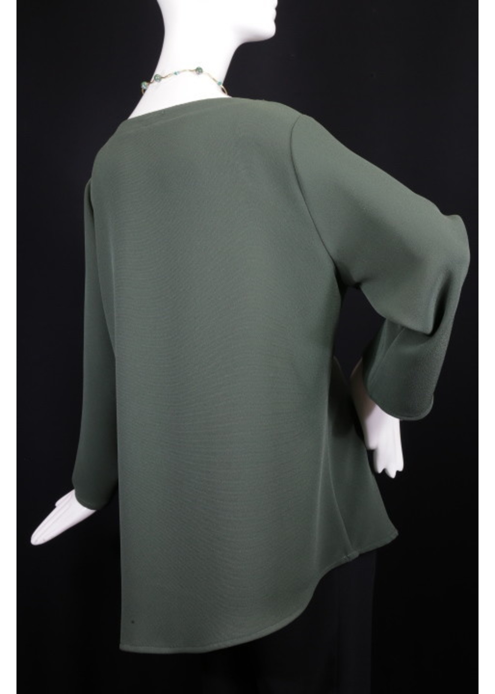 T2390-MS054-L-Kombu Green Assymetric Tunic