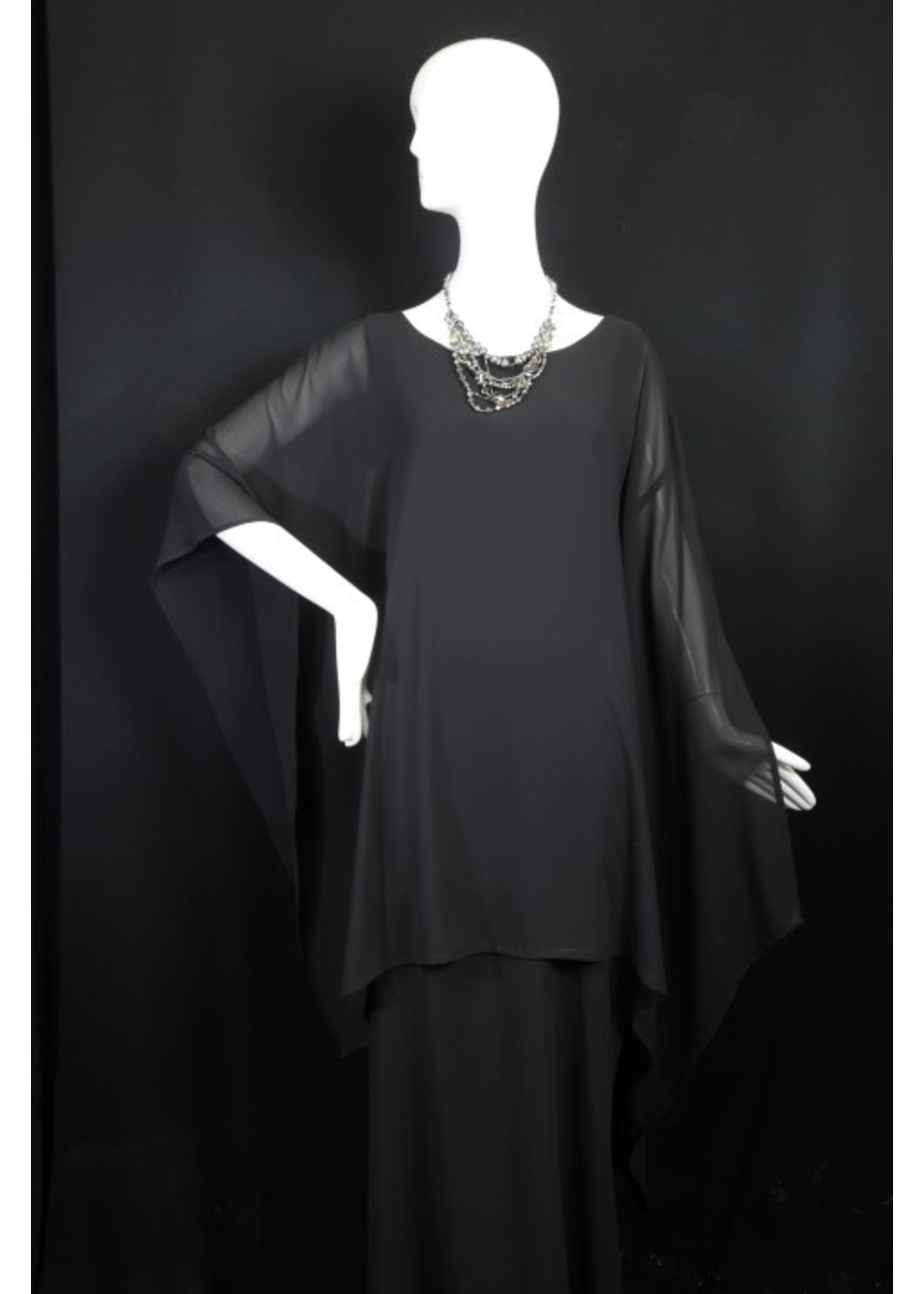 Dress DC409-S2312-M-Black georgette dress