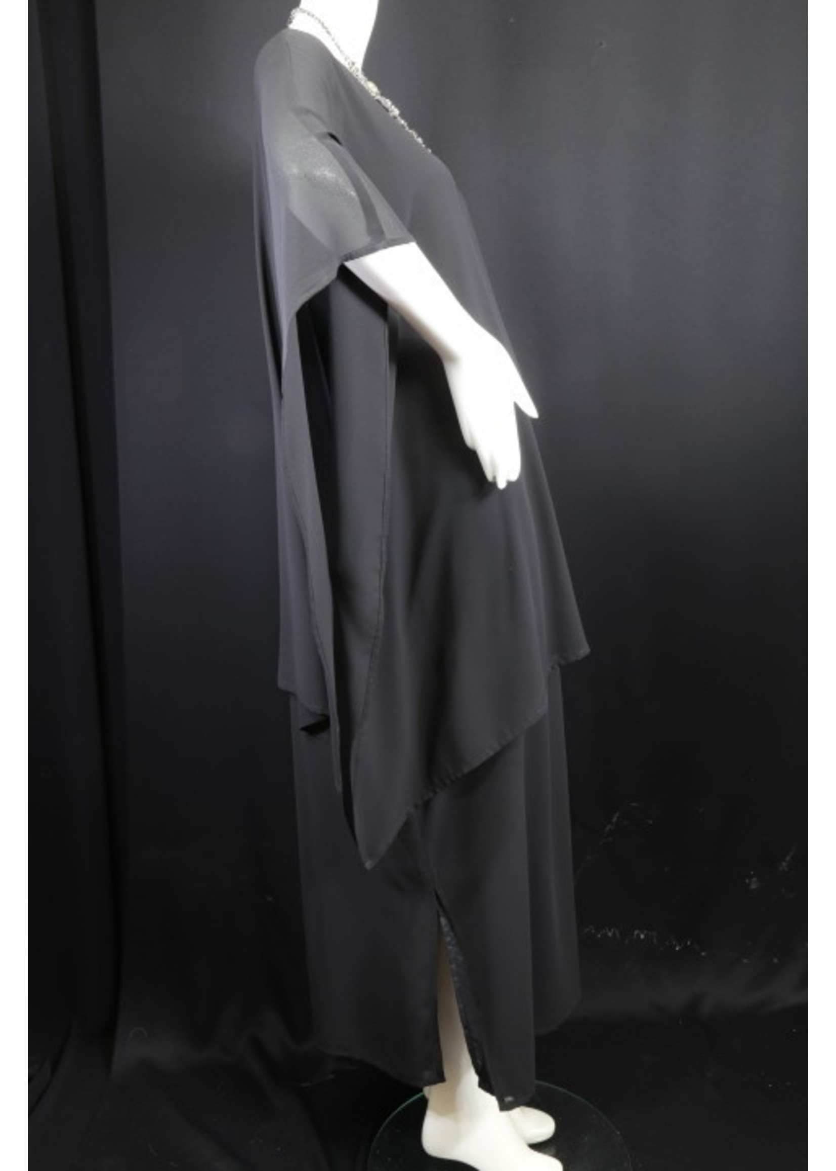 Dress DC409-S2312-M-Black georgette dress