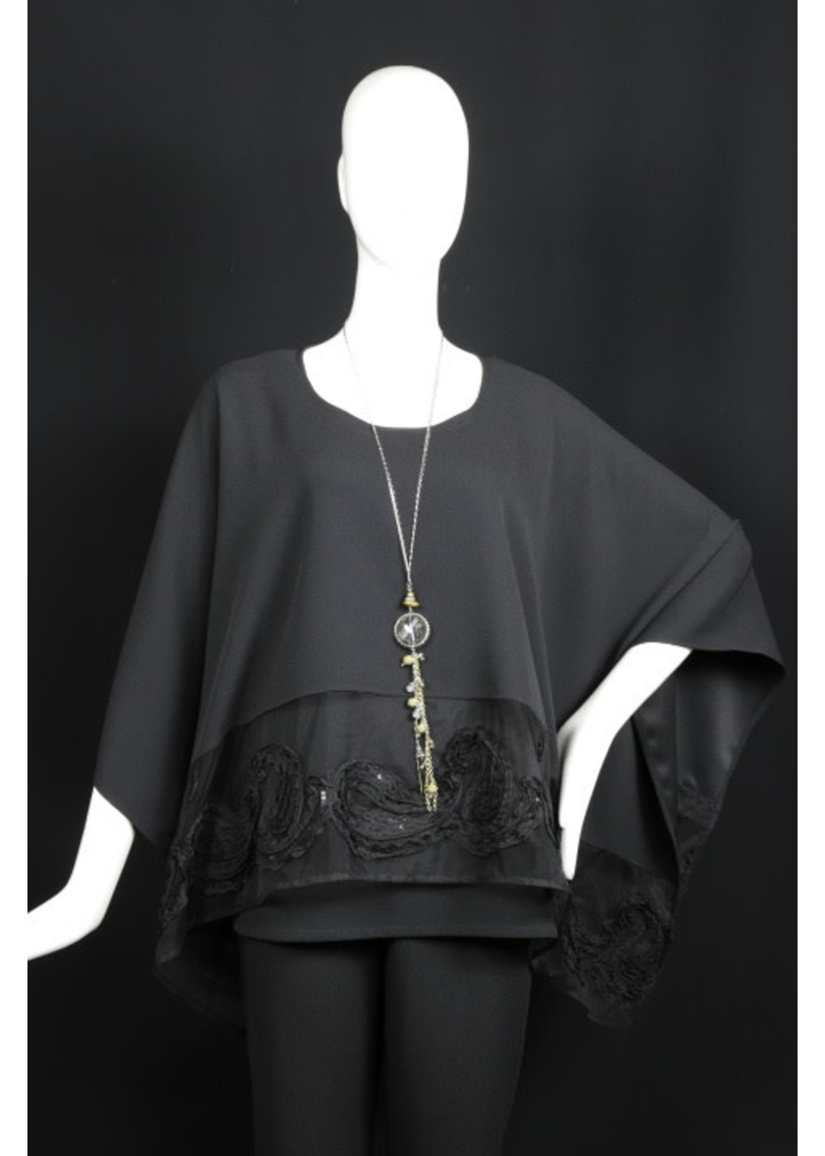 SH1035-ST255-Black embroidery / sophia cape