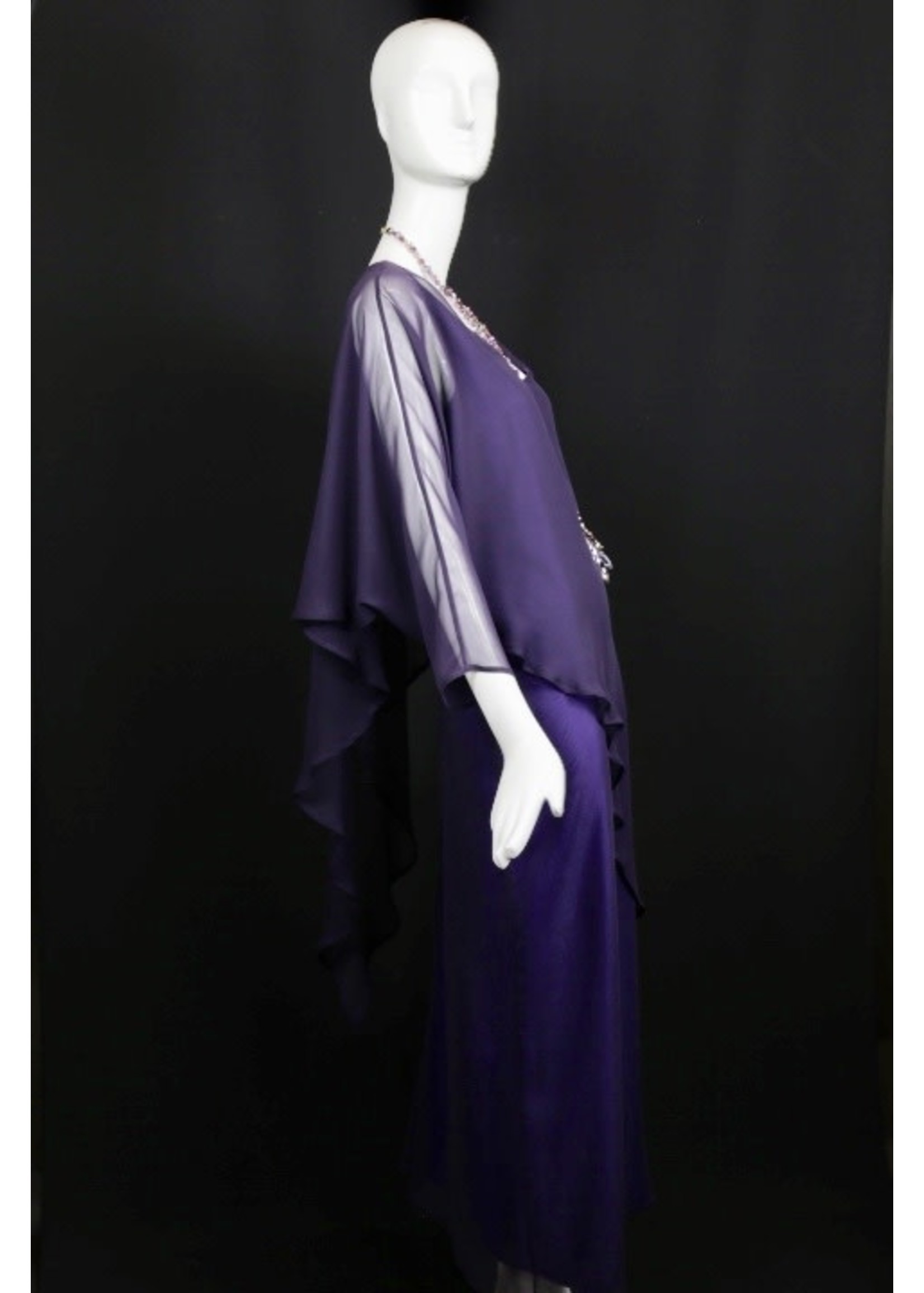 DC411-S136-S-Deep purple georgette dress