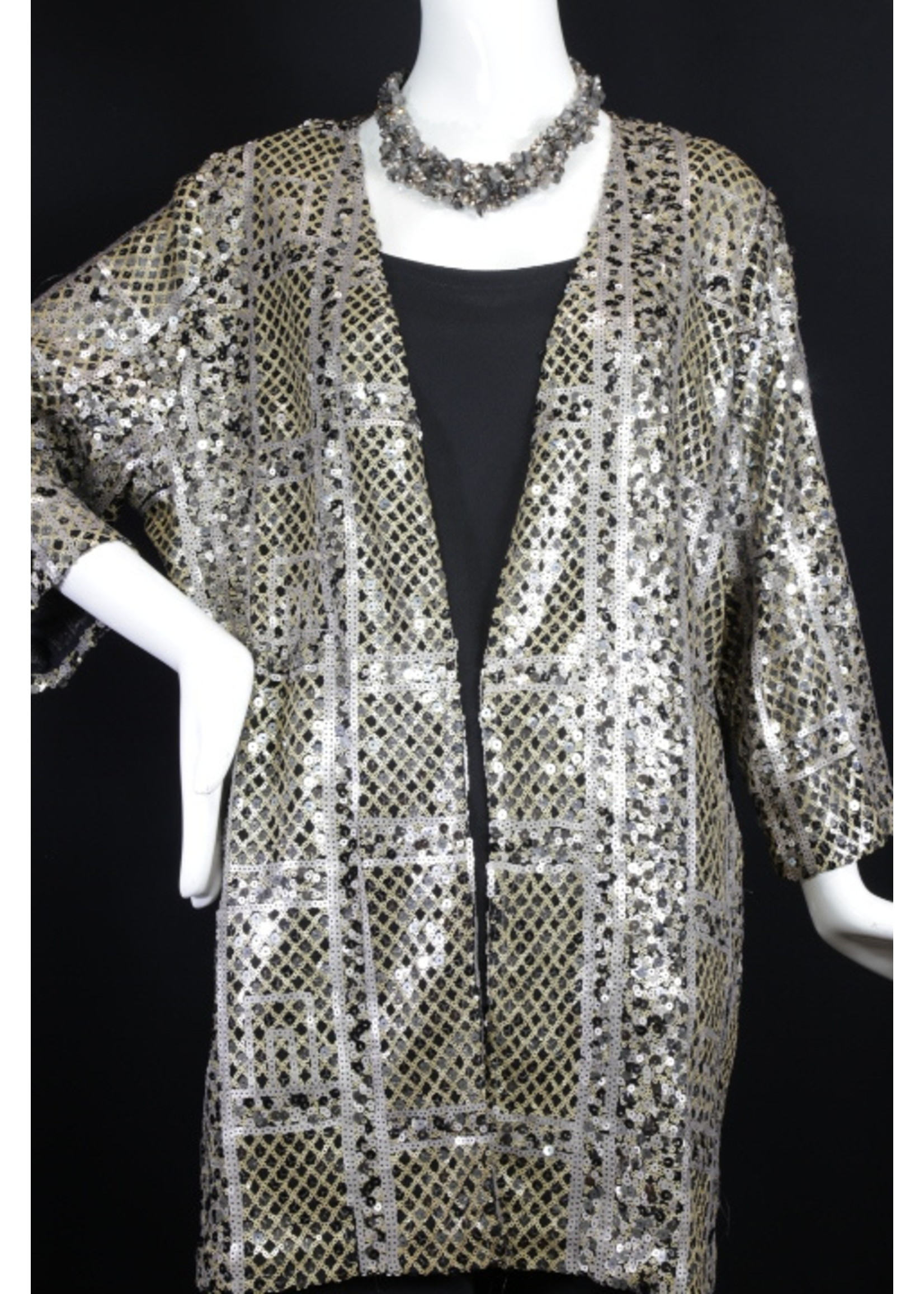 J5065+6-S2003-M-Beige & silver sequin jacket