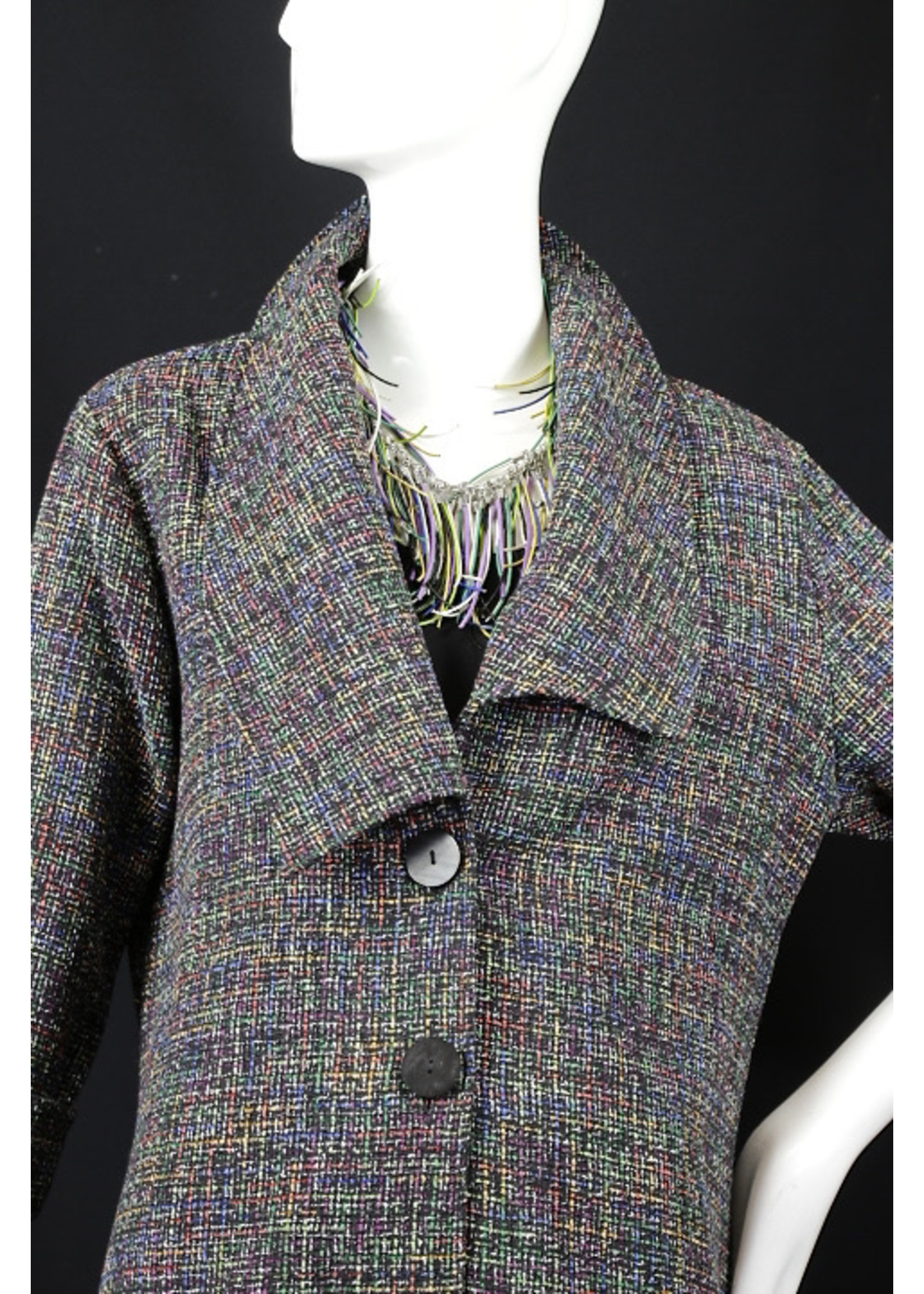 Jacket J6026-S2395-L- Multi/Black Prisma Tweed Jacket -L-